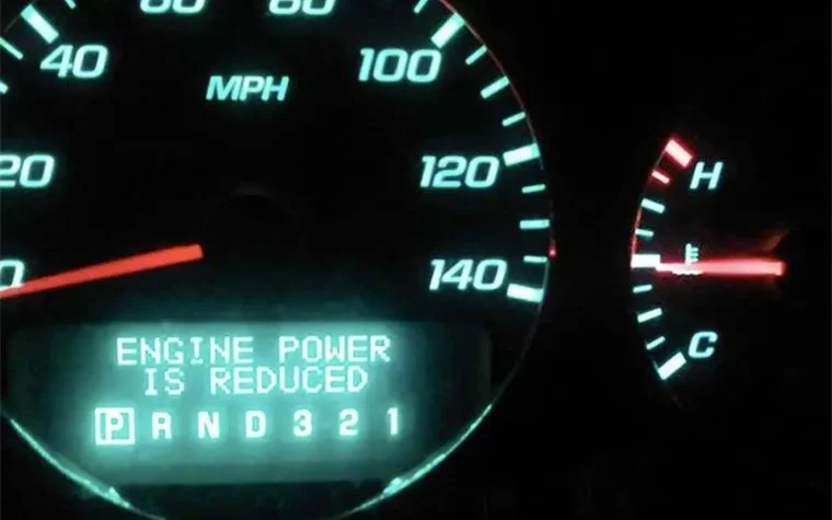 engine power is reduced