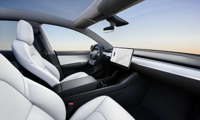 tesla model y white interior